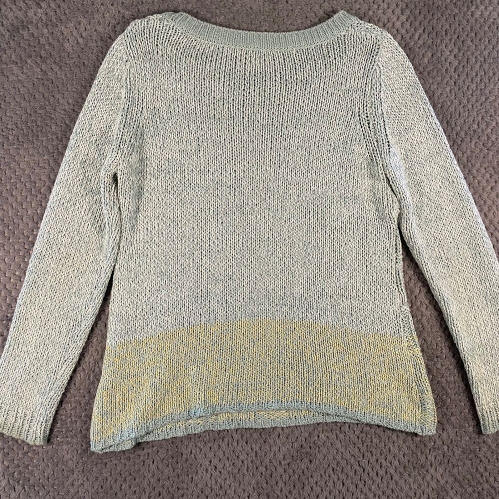 Coldwater Creek Women's Pullover Sweater Size L (14) Blue Color Block Ombre Knit - Picture 5 of 10